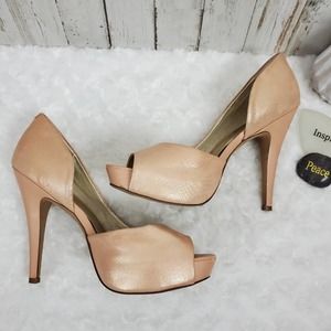 Jessica Simpson Acadia Leather Heels Pearl Blush Size 8.5
